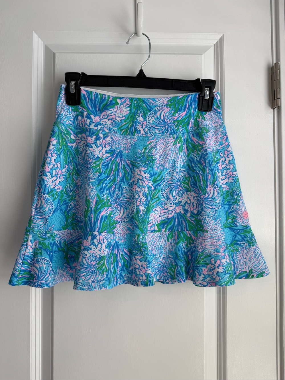 Lilly Pulitzer Luxletic Zadora High Rise Skort Las Olas Aqua Strong Current Sea